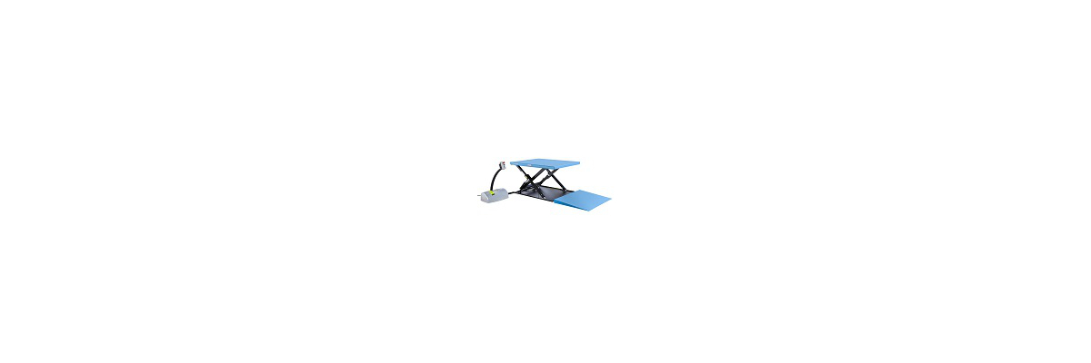 Hanselifter Hubtisch mit Auffahrrampe – barrierefreies Beladen auch ohne Grubenrahmen - Hanselifter Hubtisch mit Auffahrrampe