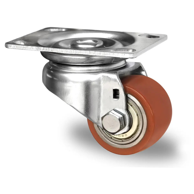 Polyurethan Lenkrolle 60 mm auf Stahl-Felge mit Doppelkugellager