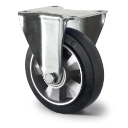 Elastik Gummi Schwerlast Bockrolle 200 mm auf Alu-Felge...