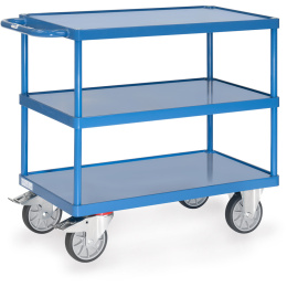 Fetra Tischwagen 3 Böden, 500 - 600 kg, bis 1200 mm Länge, Plattform/Wannen