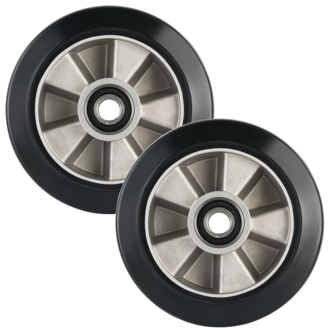 2 Stück Hubwagenräder Gummi 180 x 50/50 mm, Achse 20 mm inkl. Kugellager