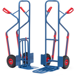 Fetra Paketkarre 250 x 320 mm 300 kg, Gleitkufen, Vollgummi, Luft, PU Bereifung