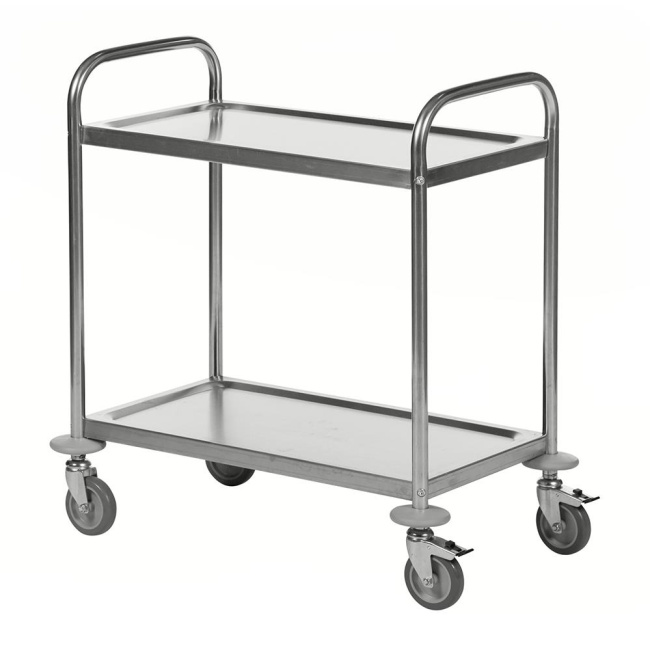 Edelstahl-Servierwagen 2 bis 4 Böden - bis 200 kg Traglast -  Klasse C2 & C3