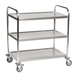 Edelstahl-Servierwagen 2 bis 4 Böden - bis 200 kg Traglast -  Klasse C2 & C3