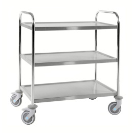 Edelstahl-Servierwagen 2 bis 4 Böden - bis 200 kg Traglast -  Klasse C2 & C3