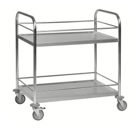 Edelstahl-Servierwagen 2 bis 4 Böden - bis 200 kg Traglast -  Klasse C2 & C3