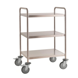 Edelstahl-Servierwagen mit 3 Böden - bis 200 kg...