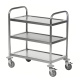 Edelstahl-Servierwagen 2 bis 4 Böden - bis 200 kg Traglast -  Klasse C2 & C3