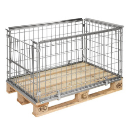 Palettenaufsatz Gitterbox 1220 x 820 mm - bis 1020 mm Höhe - stapelbar, verzinkt