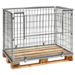 Palettenaufsatz Gitterbox 1220 x 820 mm - bis 1020 mm Höhe - stapelbar, verzinkt