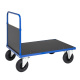 Plattformwagen 900 mm Höhe - Schiebebügel - Stirnwand - 500 kg - blau