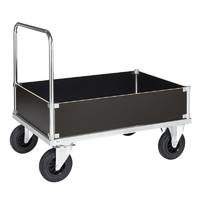 Vierwandwagen mit Blechboden niedrig 900 mm Höhe - 500 kg Tragkraft - verzinkt