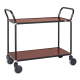 Servierwagen mit 2 Böden - 1100 x 430 x 940 mm - 250 kg Tragkraft - Holzdekor