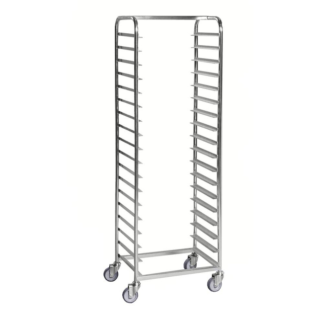 Tablettwagen für 18 Tabletts 600 x 440 x 1.880 mm, 150 kg - verzinkt