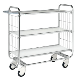 Kommissionierwagen bis 4 Böden - bis 1590 mm - 250 kg - Bremssystem - verzinkt