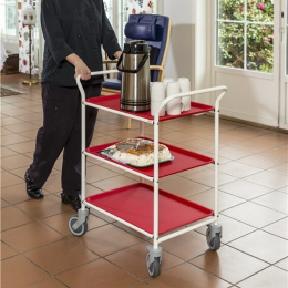 Servierwagen Tablettwagen 770 x 495 mm - 150 kg - blau/rot