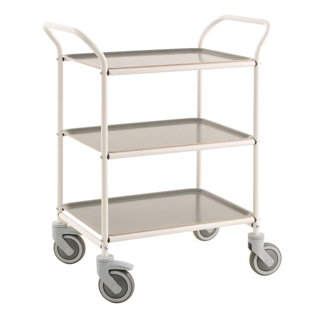 Servierwagen Tablettwagen 3 Böden - 770 x 495 x 960 mm - 150 kg - weiß/anthrazit