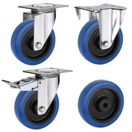 Blue Wheel Gummi Lenkrolle Bockrolle Bremsrolle Einbaurad...