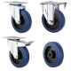Blue Wheel Gummi Lenkrolle Bockrolle Bremsrolle Einbaurad mit Rollenlager