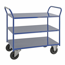 Etagenwagen bis 5 Böden mit Aufkantung - bis 1485 mm Höhe - 400 kg - Stahl