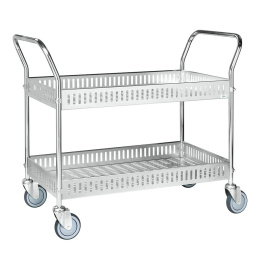 Verkaufswagen mit 2 Böden - 1130 x 550 x 940 mm - 250 kg Traglast - Stahl