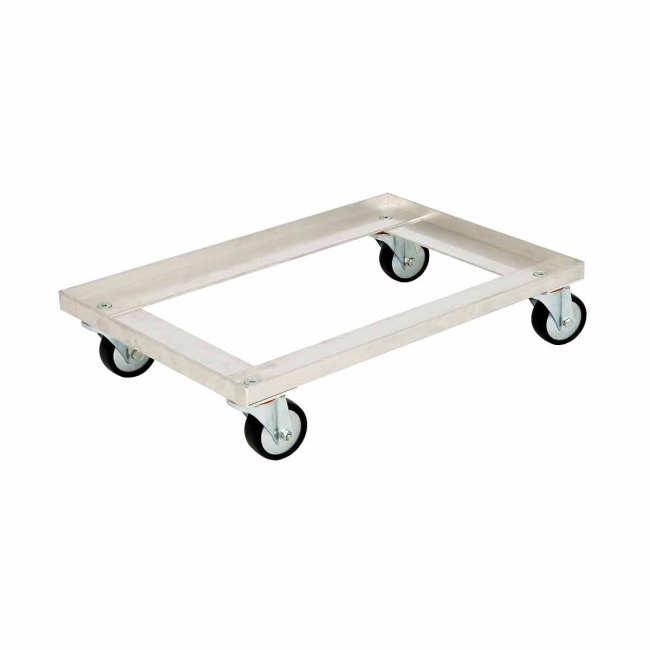 Transportroller Aluminium - 418 x 618 x 132 mm - 150 kg Traglast - HACCP