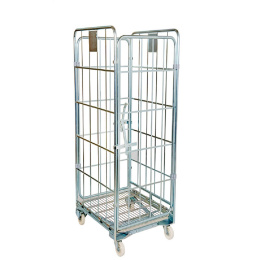 Nestbarer Rollbehälter ERGO 2- 3- oder 4-seitig - 700 x 800 x 1665 mm - verzinkt