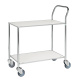 Tischwagen mit 2 Böden 840 x 430 mm, elektrolytisch verzinkt - weiß