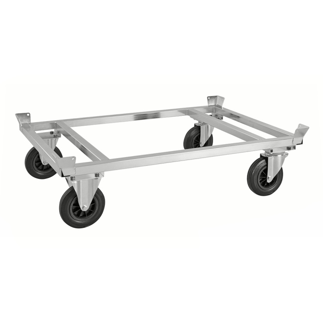 Paletten-Fahrgestell, niedrig, 1.244 x 844 x 355 mm, 800 kg - verzinkt