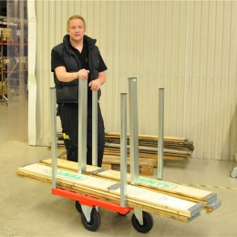 Transportwagen für Palettenrahmen 800 x 600 x 1.215 mm, 300 kg - rot