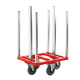 Transportwagen für Palettenrahmen 800 x 600 x 1.215 mm, 300 kg - rot
