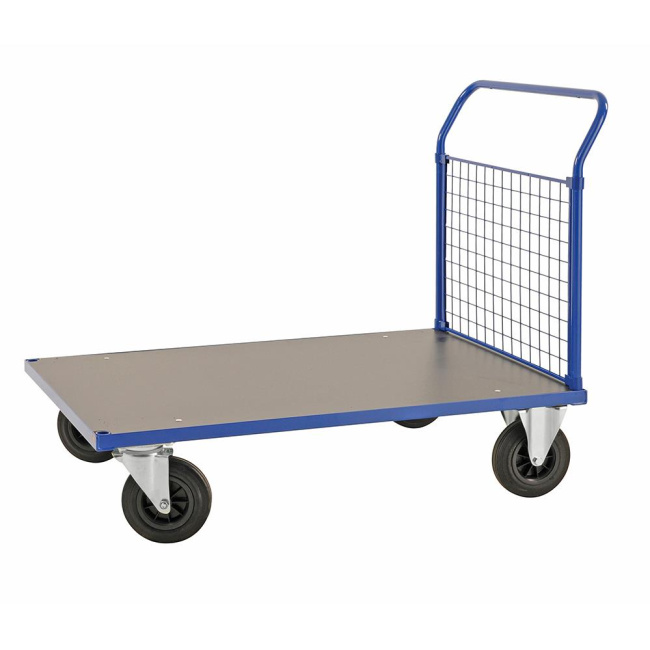 Plattformwagen mit Stirnwand 1.283 x 800 x 1.020 mm, 500 kg - blau