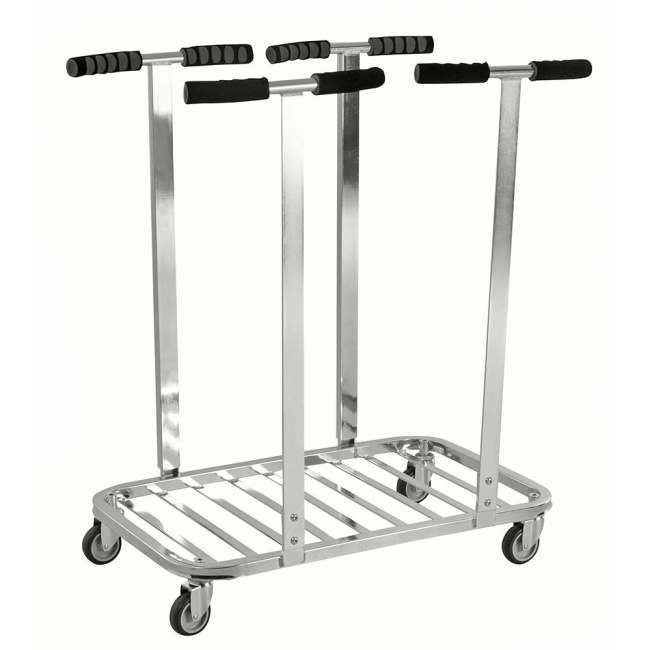 Müllsackständer, fahrbar, mit Rollen, für 2 x 125 Ltr. Müllsäcke, 75 kg - verzinkt