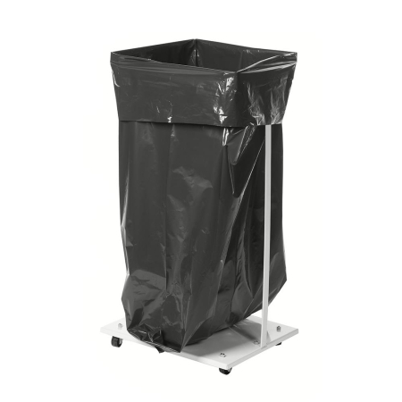 Müllsackständer, fahrbar, mit Rollen, für 240 Ltr. Müllsäcke, Traglast: 30 kg - weiß