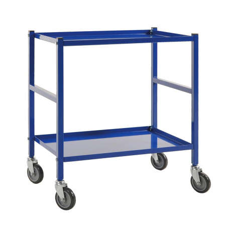 Tischwagen mit 2 Böden 690 x 430 x 750 mm, Traglast: 150 kg - blau
