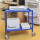 Tischwagen mit 2 Böden 690 x 430 x 750 mm, Traglast: 150 kg - blau