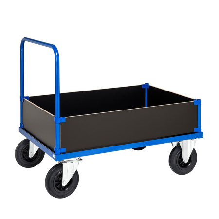 Vierwandwagen, niedrig, 1.000 x 700 x 900 mm, Traglast: 500 kg - blau