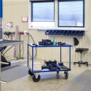 Tischwagen mit 2 Böden 1.100 x 700 x 870 mm, Traglast: 500 kg - blau