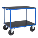 Tischwagen mit 2 Böden 1.300 x 800 x 870 mm, Traglast: 500 kg - blau