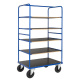 Etagenwagen mit 5 Böden 1.200 x 800 x 1.820 mm, Traglast:500 kg - blau