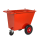Abfallwagen mit Kranösen und Luftbereifung, Tragkraft 750 kg, Inhalt: 400 Liter, rot