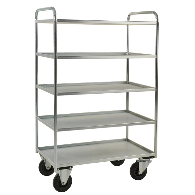 Etagenwagen 5 Böden mit Aufkantung 975 x 550 x 1485 mm 400 kg verzinkt