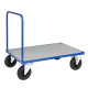 Schiebebügelwagen mit Blechboden 1.200 x 800 x 900 mm, 500 kg - blau