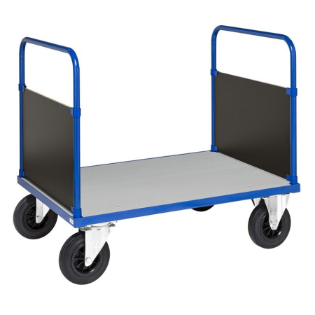 Doppel-Stirnwandwagen, Blechboden 1.200 x 800 x 900 mm, Traglast: 500 kg - blau