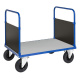 Doppel-Stirnwandwagen, Blechboden 1.200 x 800 x 900 mm, 500 kg - blau