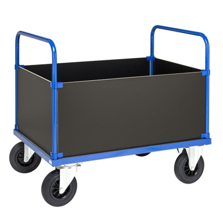 Vierwandwagen mit Blechboden 1.200 x 800 x 900 mm, Traglast: 500 kg - blau