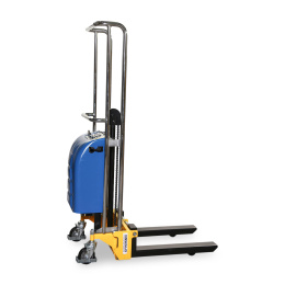 Mini-Stapler semi-elektrisch 400 kg, 1,5 m Hubhöhe, 650 mm Gabellänge