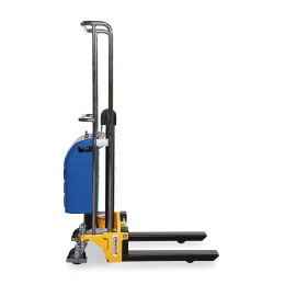 Mini-Stapler semi-elektrisch 400 kg, 1,5 m Hubhöhe, 650 mm Gabellänge