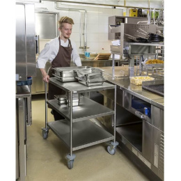 Edelstahl-Servierwagen mit 3 Böden 825 x 575 x 1.010...
