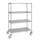 Edelstahl-Etagenwagen mit 4 Böden 1.075 x 575 x 1.650 mm, 200 kg, C3
